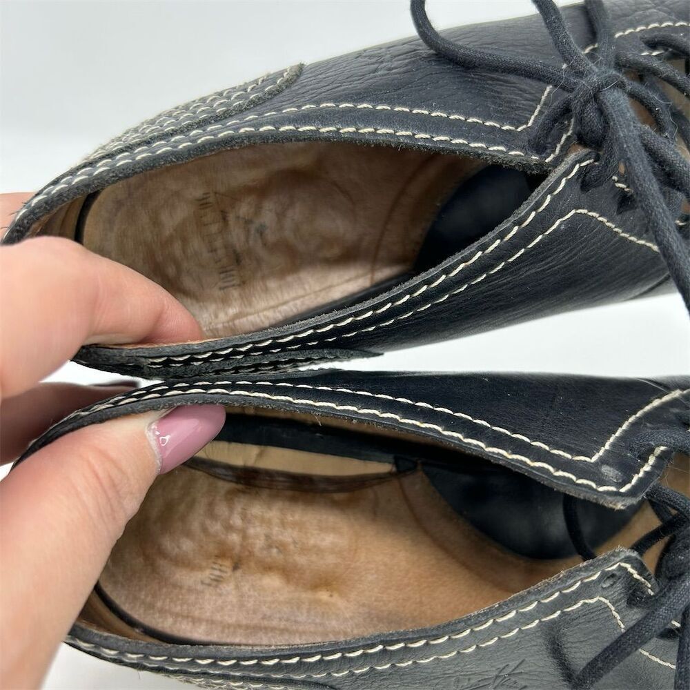 John Fluevog Women's Black Leather Lace-Up Heels Size 6.5 Formal Shoes Dressy - Picture 14 of 15